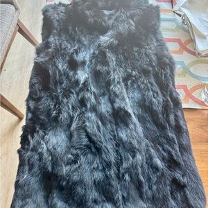 Adrienne Landau Black Faux Fur Garment